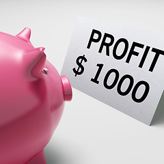 Image showing Profit Dollars Shows Revenue Earnings Piggy Savings