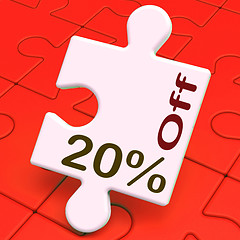 Image showing Twenty Percent Off Puzzle Means Reduction Or Sale 20%