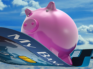 Image showing Flying Pig Shows Savings Bank Flying