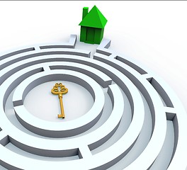 Image showing Key To Home In Maze Shows Property Search