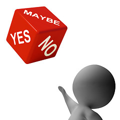 Image showing Maybe Yes No Dice Shows Uncertainty And Decisions