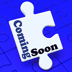 Image showing Coming Soon Puzzle Shows New Arrival Or Promotion Product