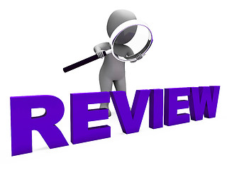 Image showing Review Character Shows Reviewing Evaluate And Reviews