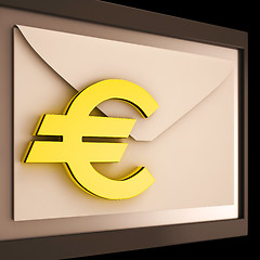 Image showing Euro On Envelope Showing Money Exchange