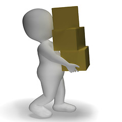 Image showing Delivery By 3d Character Showing Packages Postal