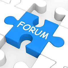 Image showing Forum Puzzle Shows Online Community Chat And Advice