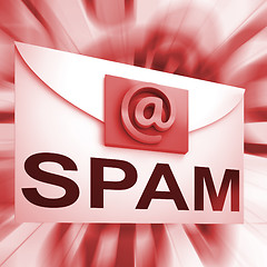 Image showing Spam Envelope Shows Malicious Electronic Junk Mail