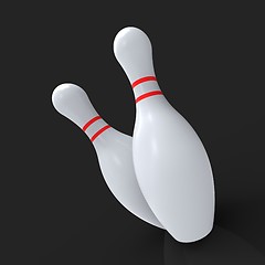 Image showing Bowling Pins Showing Skittles Game