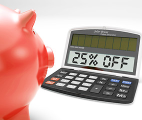 Image showing Twenty-Five Percent Off Calculator Means 25 Savings