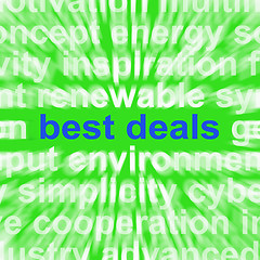 Image showing Best Deals Words Mean Low Prices Or Amazing Offers