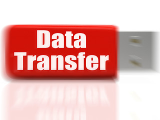 Image showing Data Transfer USB drive Shows Data Storage Or Files Transfer