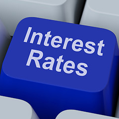 Image showing Interest Rate Key Shows Investment Percent Online