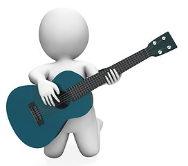 Image showing Guitarist Performer Shows Acoustic Guitars Music And Performance