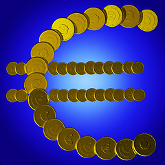 Image showing Coins Euro Symbol Shows European Sales