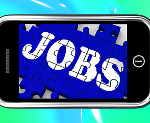 Image showing Jobs On Smartphone Shows Vocational Guidance