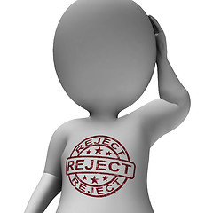 Image showing Reject Stamp On Man Shows Rejection Or Failed