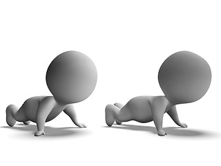 Image showing Push Ups Or Pressups Done By 3d Characters