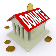 Image showing Donate On House Or Money Box Means Give For Home