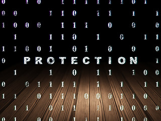 Image showing Protection concept: Protection in grunge dark room