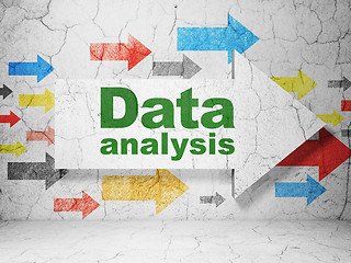 Image showing Information concept: arrow with Data Analysis on grunge wall background