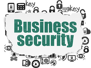 Image showing Safety concept: Business Security on Torn Paper background