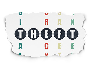 Image showing Safety concept: Theft in Crossword Puzzle