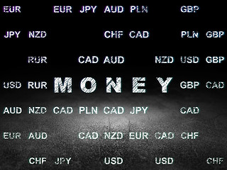 Image showing Money concept: Money in grunge dark room