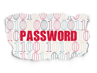 Image showing Safety concept: Password on Torn Paper background