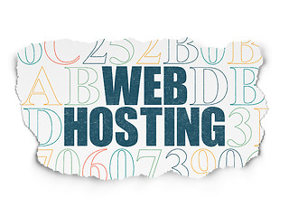 Image showing Web development concept: Web Hosting on Torn Paper background