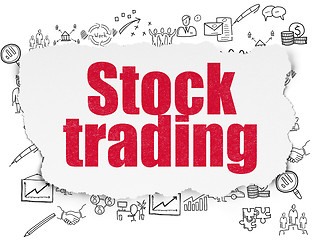 Image showing Finance concept: Stock Trading on Torn Paper background