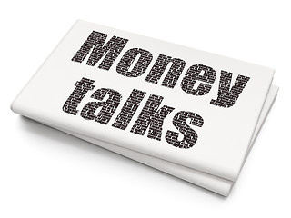 Image showing Business concept: Money Talks on Blank Newspaper background