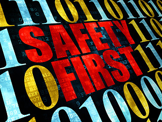 Image showing Safety concept: Safety First on Digital background