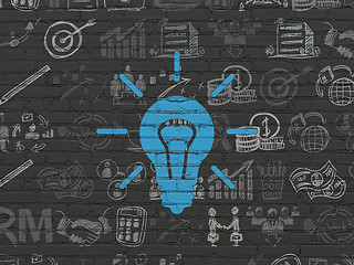 Image showing Finance concept: Light Bulb on wall background