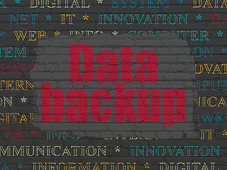 Image showing Information concept: Data Backup on wall background