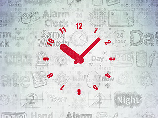 Image showing Time concept: Clock on Digital Paper background