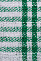 Image showing Green checked fabric