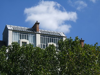 Image showing House between sky and trees