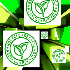 Image showing Recycle On Cubes Showing Ecological Care