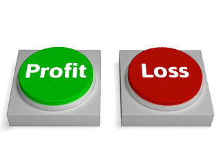 Image showing Profit Loss Buttons Show Revenue Or Deficit