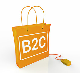 Image showing B2C Bag Represents Online Business and Buying