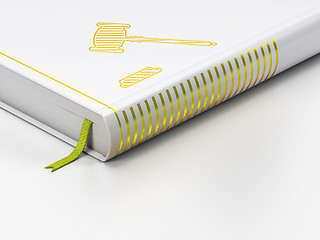 Image showing Law concept: closed book, Gavel on white background