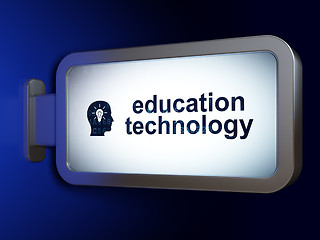 Image showing Education concept: Education Technology and Head With Light Bulb on billboard background