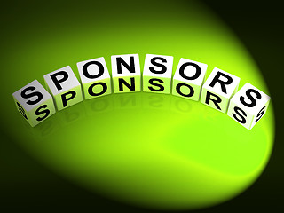 Image showing Sponsors Dice Represent Advocates Supporters and Benefactors