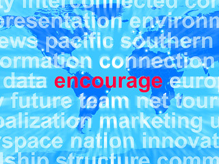 Image showing Encourage Word Cloud Shows Promote Boost Encouraged