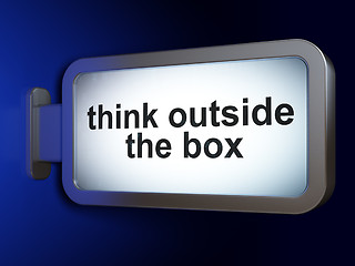 Image showing Learning concept: Think outside The box on billboard background