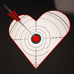 Image showing Heart Target Shows Successful Winner In Love