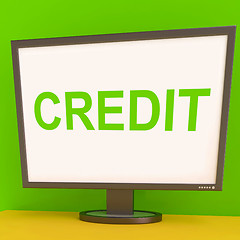 Image showing Credit Screen Shows Finance Debt Or Loan For Purchasing