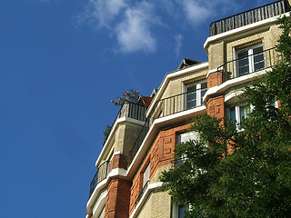 Image showing Top of a bricks building