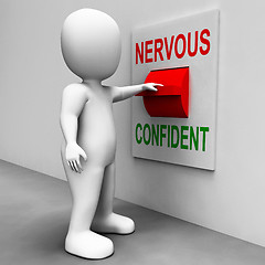 Image showing Nervous Confident Switch Shows Nerves Or Confidence