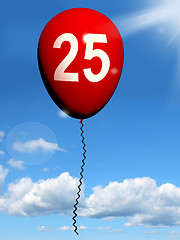 Image showing 25 Balloon Shows Twenty-fifth Happy Birthday Celebration